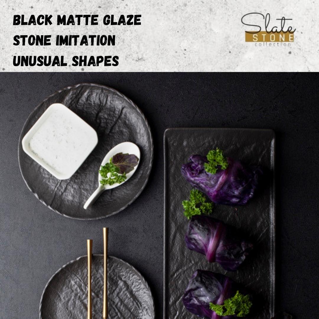 Wilmax Runde Platte 20,5 cm aus schwarzem Porzellan WL-661124/A