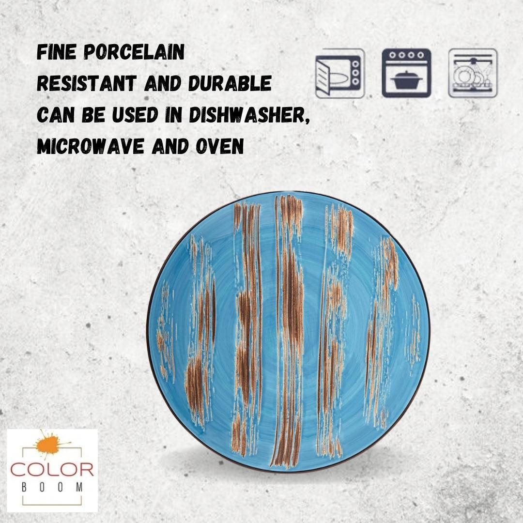 Wilmax Porzellan Dessertteller, rund, blau, 23 cm – WL-668613/A