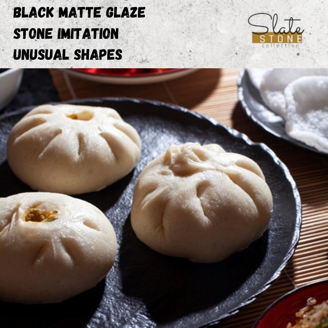 Wilmax Runde Porzellanteller Schwarz, 28 cm, 2er-Set – WL-661127/A2