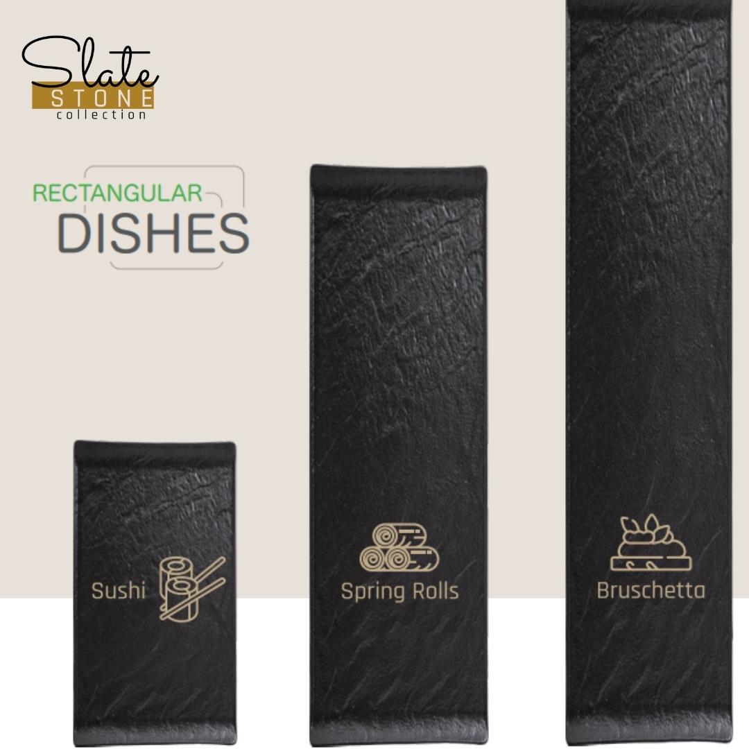 Wilmax Servierplatte Schwarz Kratzfest Spülmaschinenfest 30 x 9,5 cm WL-661102/A