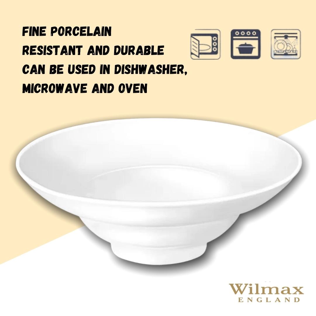 Wilmax Tiefer Porzellan-Teller 470 ml, Ø 25 cm, 2er Set, Weiß WL-991272/A2