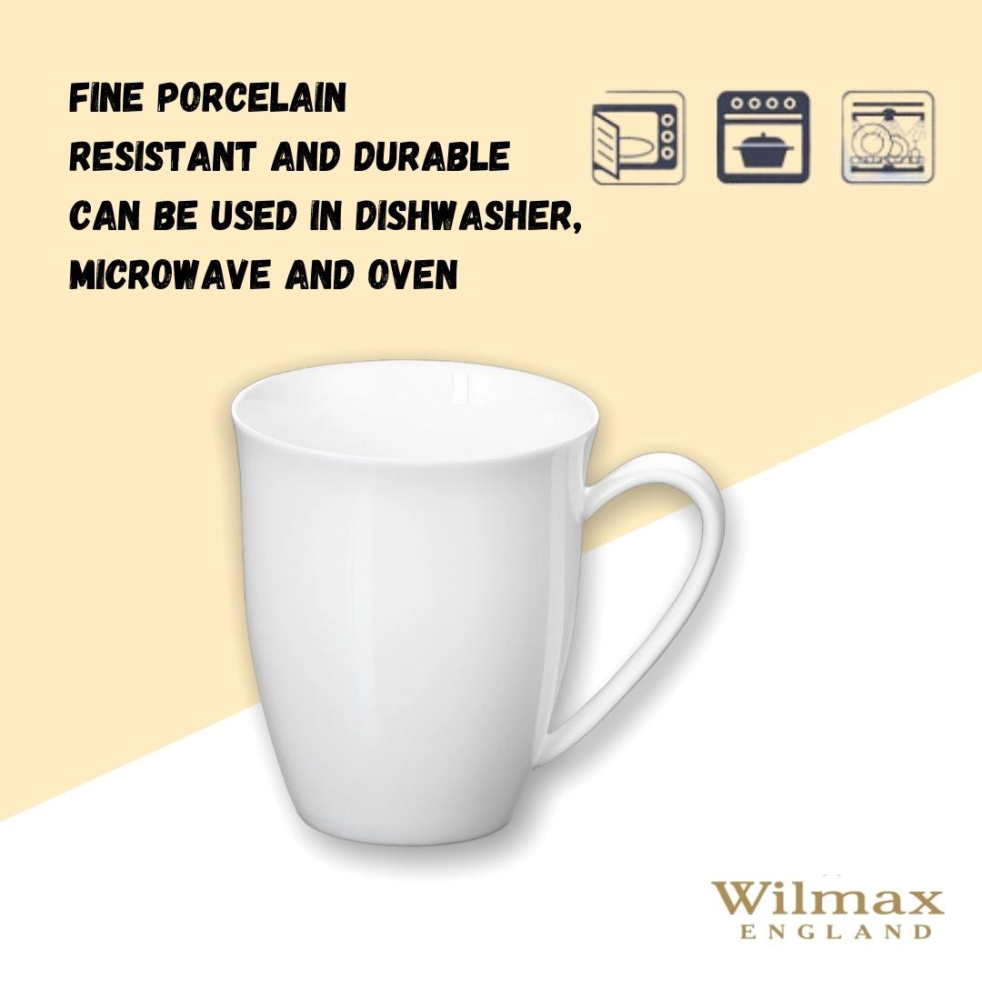 Wilmax Porzellan Kaffeetassen Set 4er 380ml Weiß Modernes Kaffeebecher Set WL-993014/A4