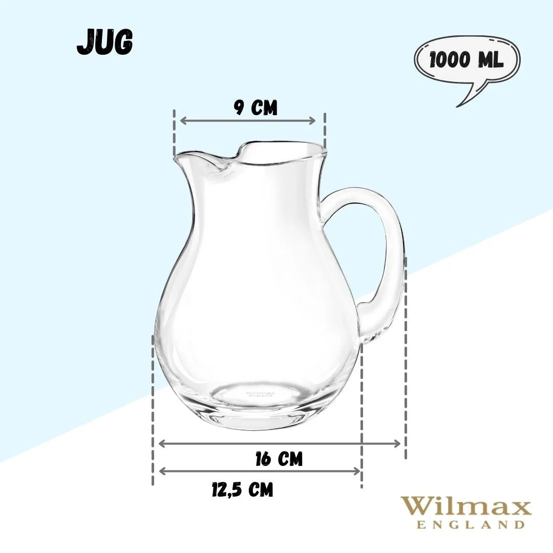 Wilmax Kristall-Glaskrug 1000 ml, mit Geschenkbox, WL-888370/1C