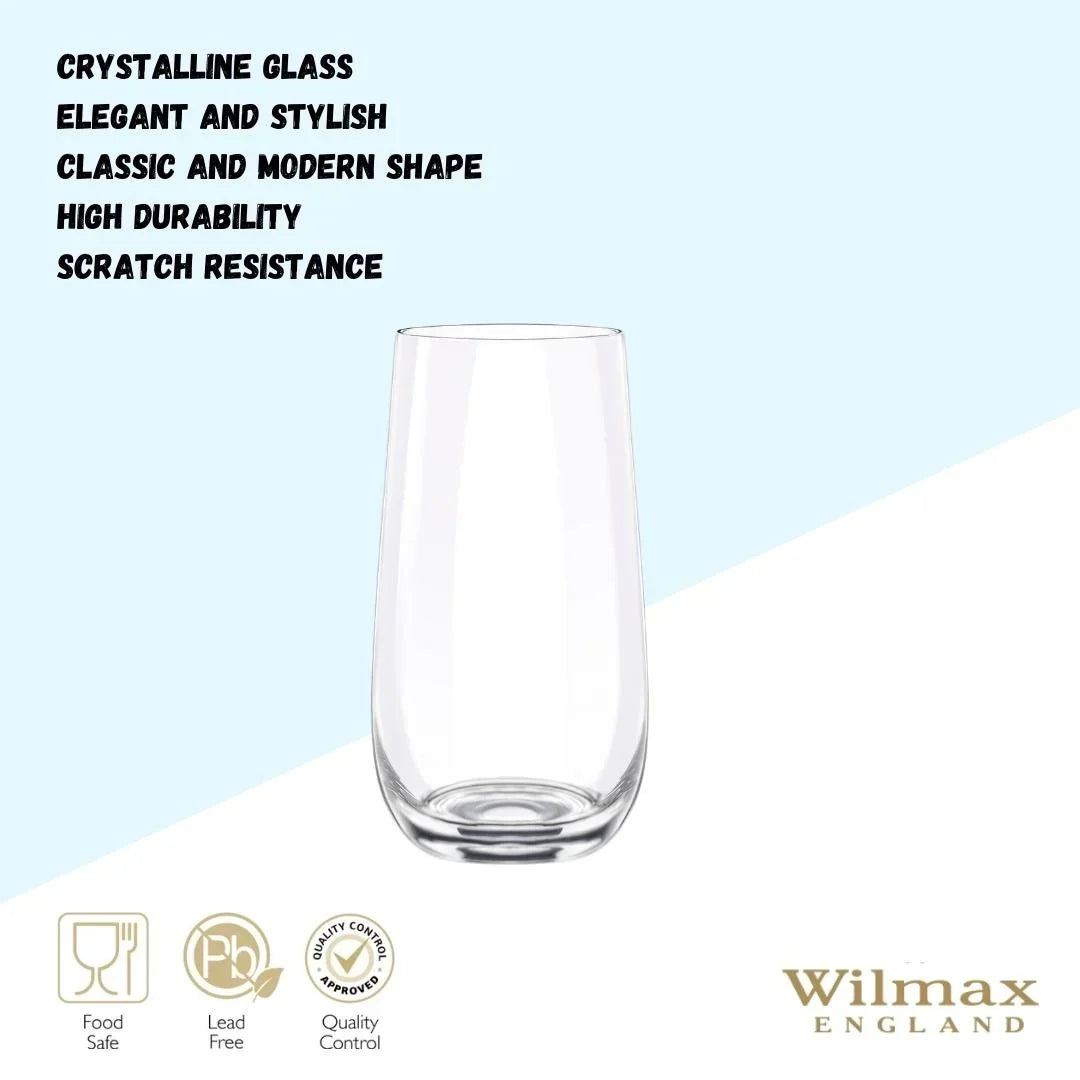 Wilmax Longdrinkglas 500 ml Kristalglas Transparant 2-delige set