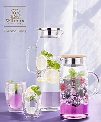 Wilmax Thermoglas Kruik 1000 ml RVS Deksel