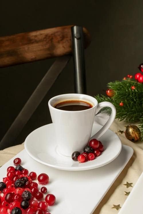 Wilmax Koffie Kopjes & Schotels Set van Porselein 110 ml – WL-993054/2C