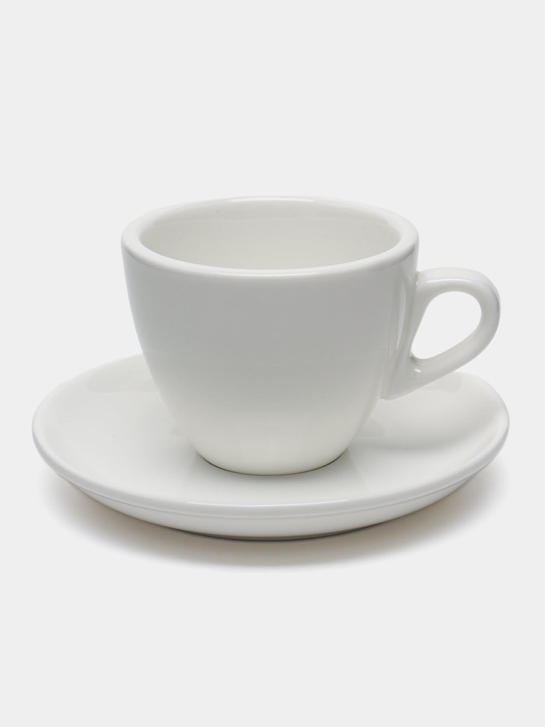 Wilmax Porzellan Tee Tassen & Untertassen Set, 6-teilig, 190 ml, Weiß WL-993175/AB6