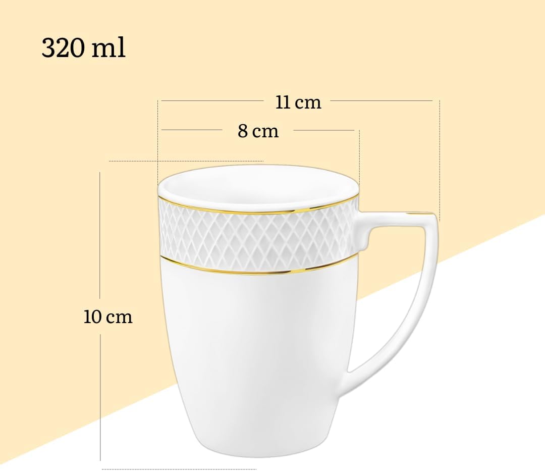 Wilmax England Beker Wit Goudrand 320 ml (Set van 2)