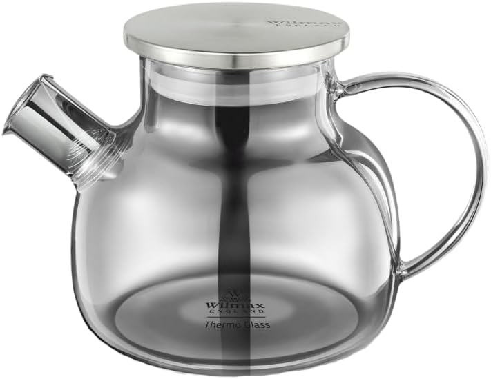 Wilmax Thermo Glas Teekanne 950 ml mit Edelstahl-Deckel WL-888810002/A