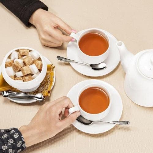 Wilmax Porseleinen Theekopjes & Schotels Set 160 ml Wit WL-993006/2C