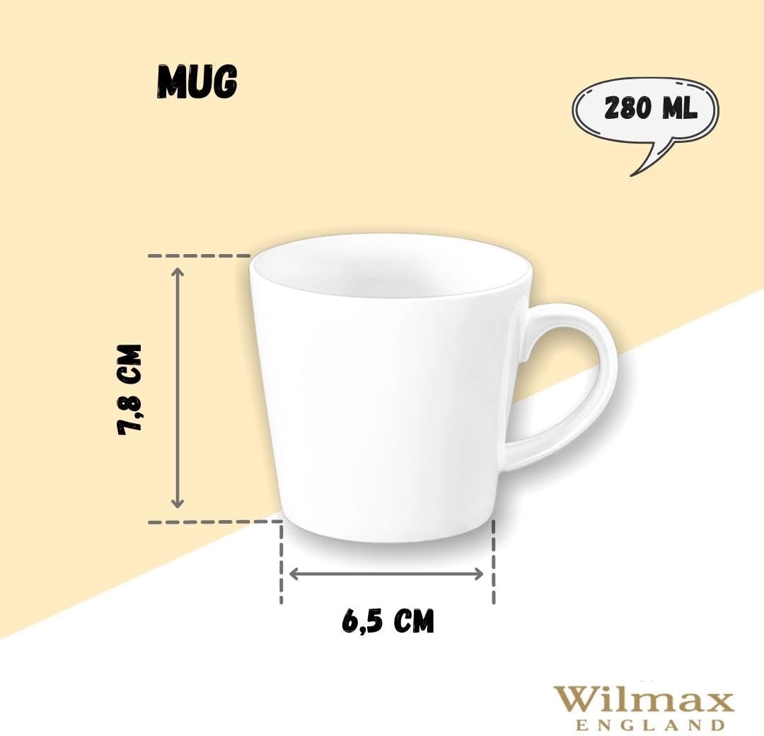Wilmax England Kop 280 ml Wit Porselein klassiek