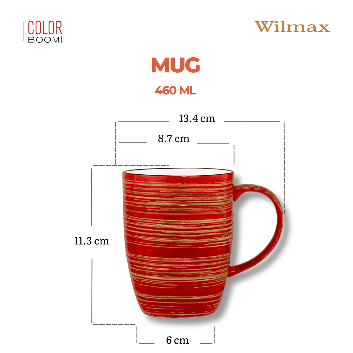 Wilmax England Porseleinen Mok 460 ml Rood