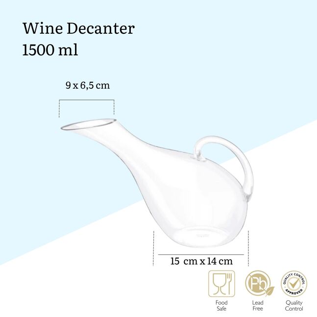 Wilmax Kristall-Weinkaraffe, 1500 ml, WL-888342/1C