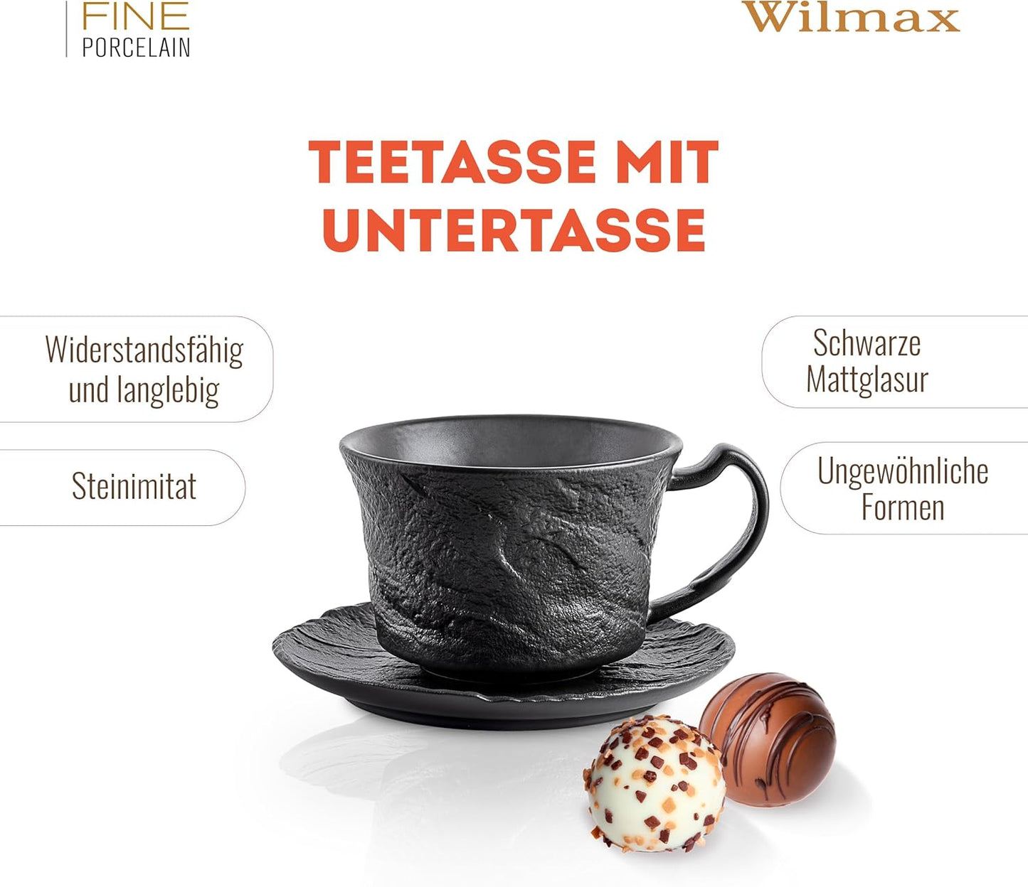 Wilmax Espressokopjes 75ml Zwart (2 st.) AB2