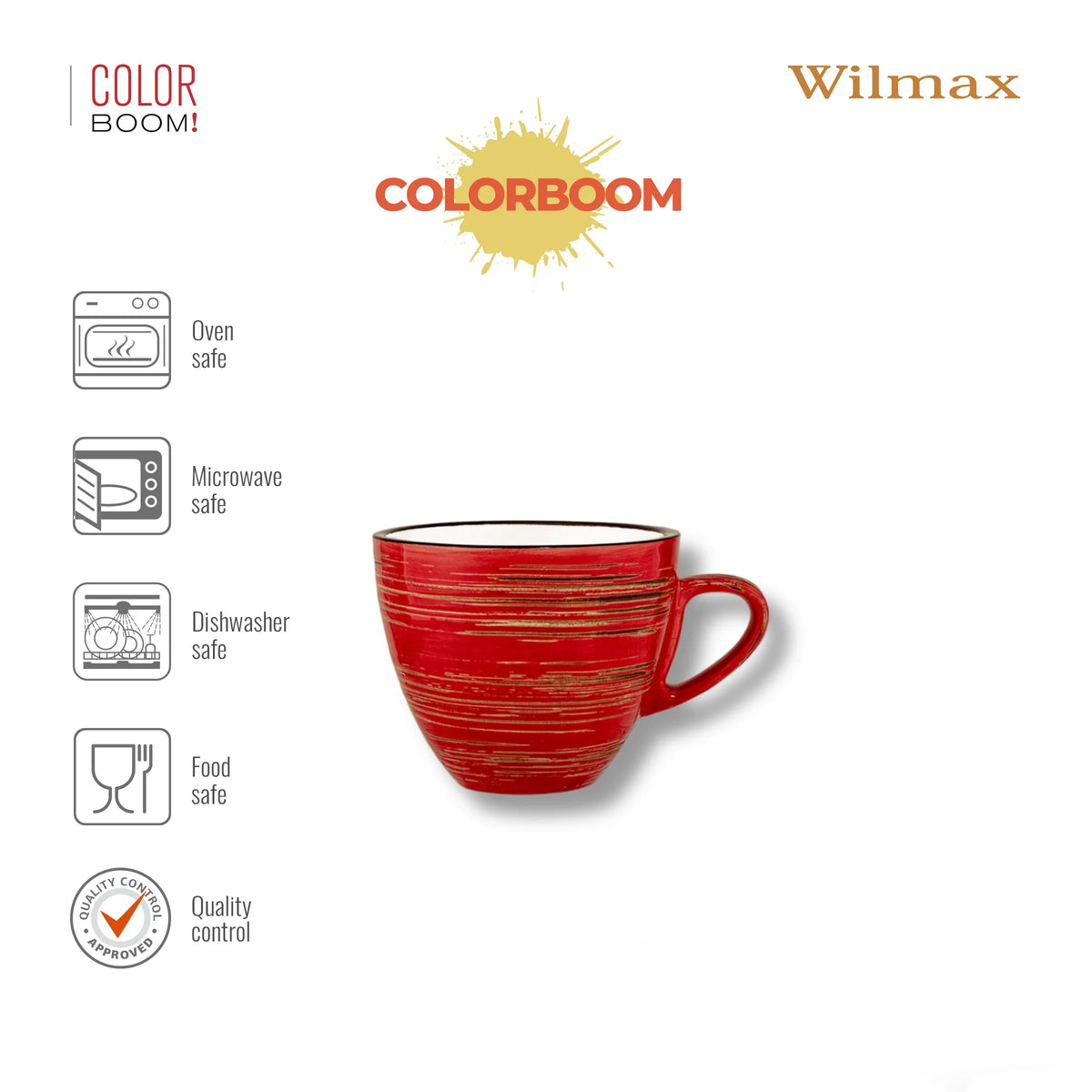 Wilmax Espressokop 75 ml Rood Porselein