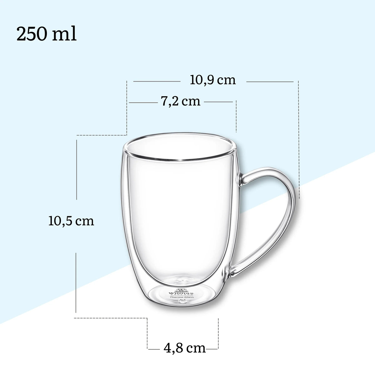 Wilmax Dubbelwandig Glas 250 ml Transparant