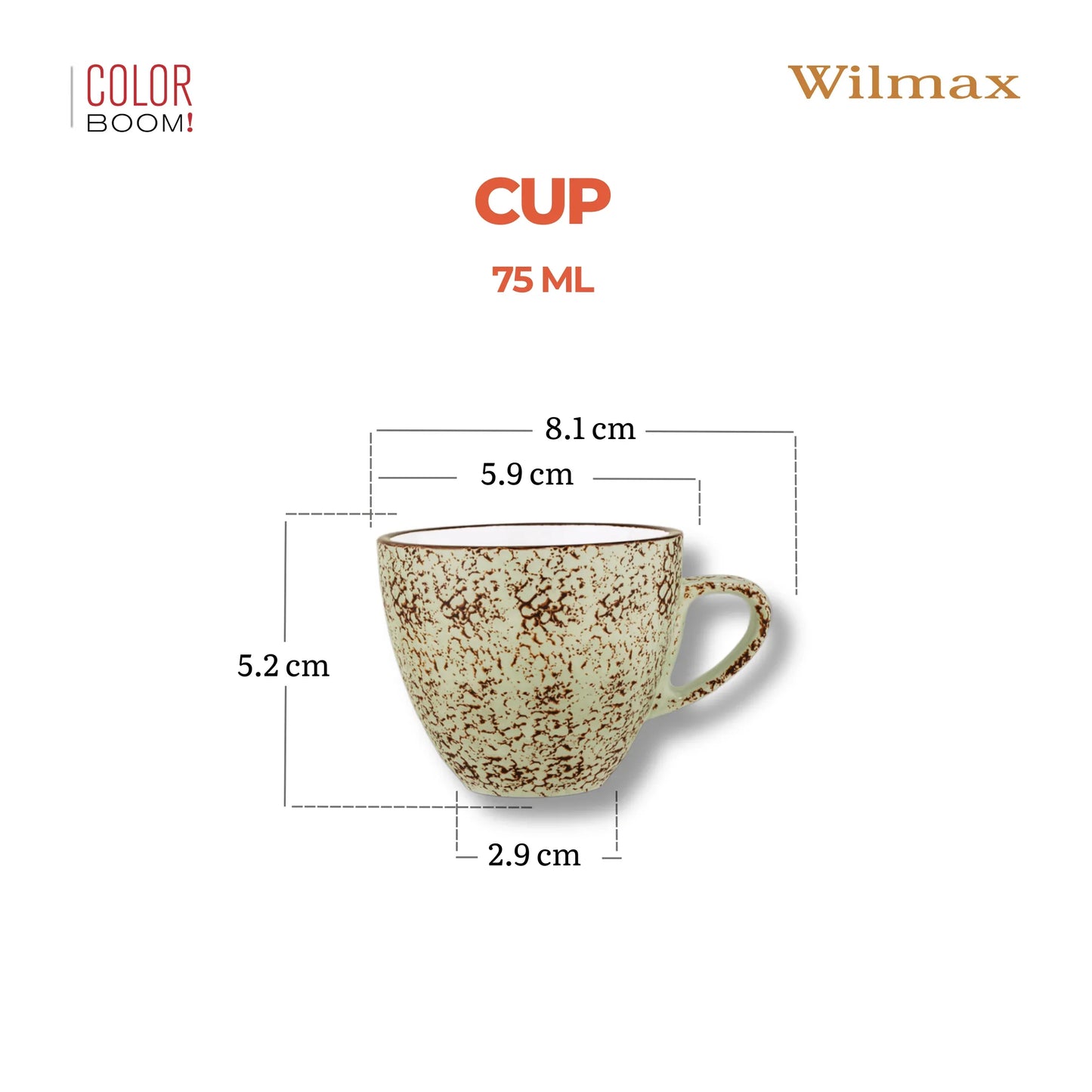 Wilmax Kopje 75 ml Pistache Porselein