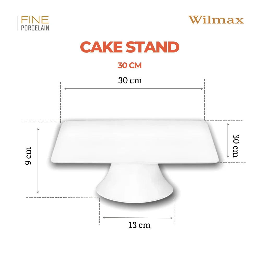 Wilmax Taartstandaard 30 x 30 cm Porselein Wit