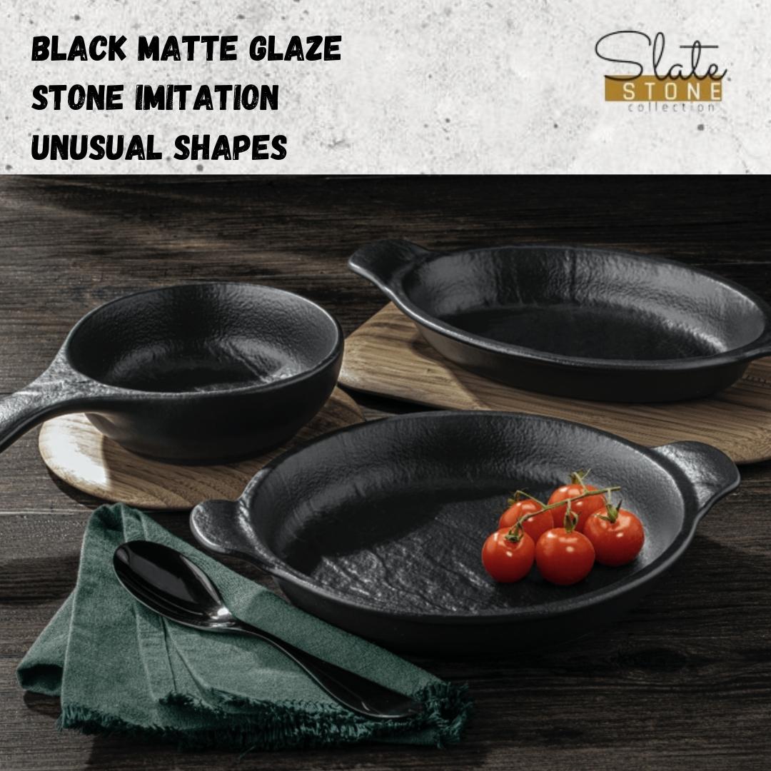 Wilmax Rundes Backgeschirr Porzellan 800 ml Black WL-661143/A