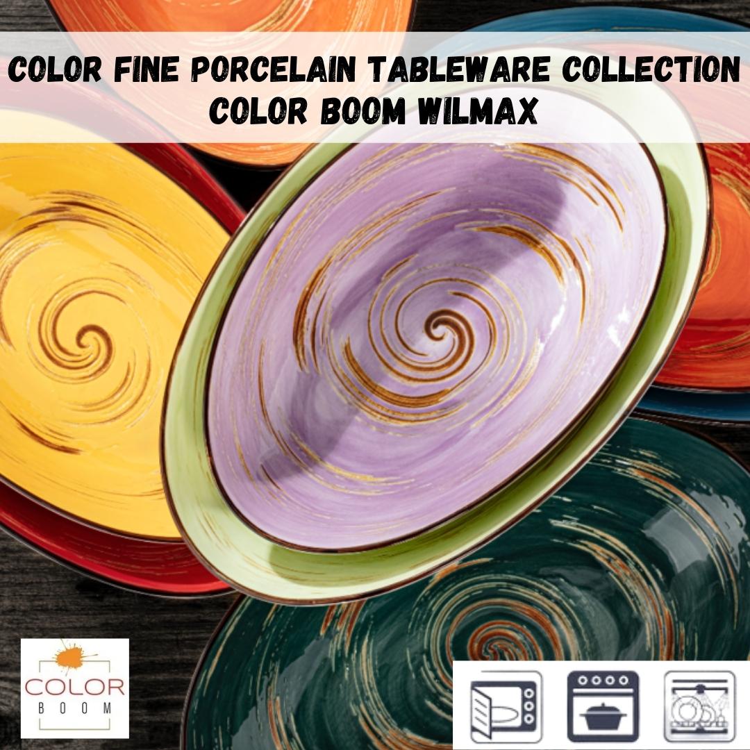 Wilmax Porzellan Schüssel,Spiral Kollektion, Grün, 600 ml – WL-669530/A