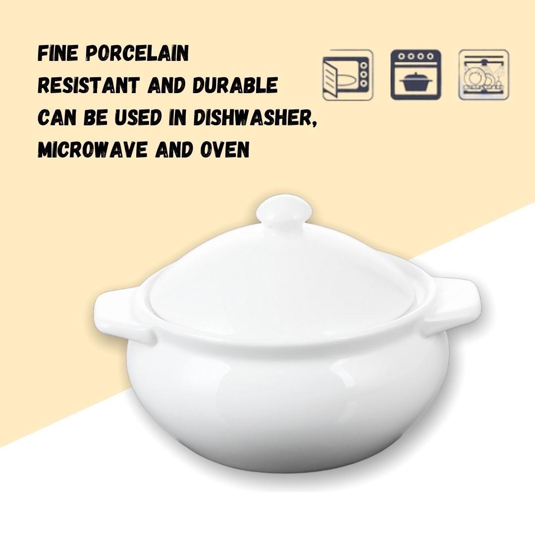 Wilmax ovenschaal met deksel 620 ml porselein WL-997015/1C