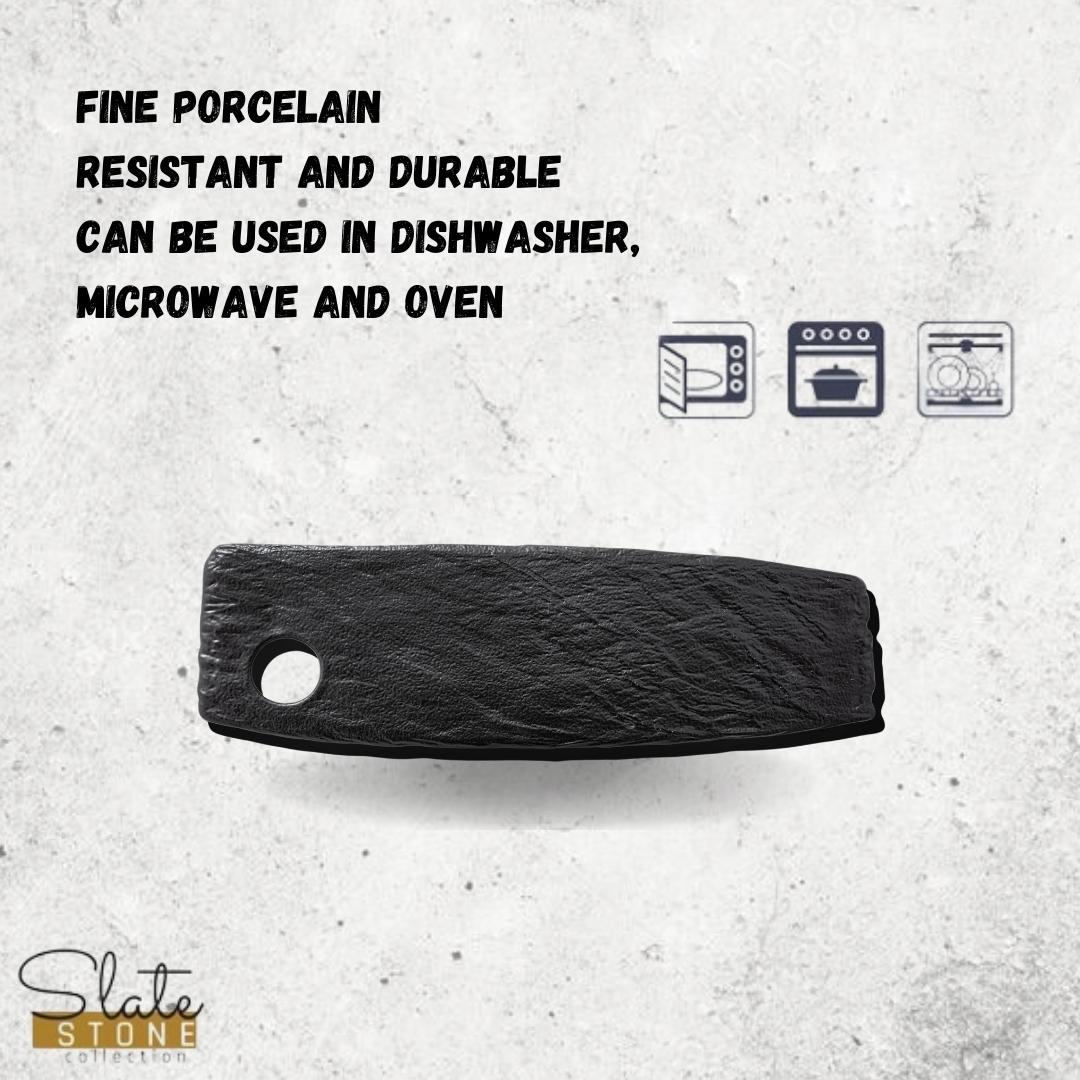 Wilmax Servierschale 32,5 x 10 cm aus schwarzem Porzellan WL-661132/A