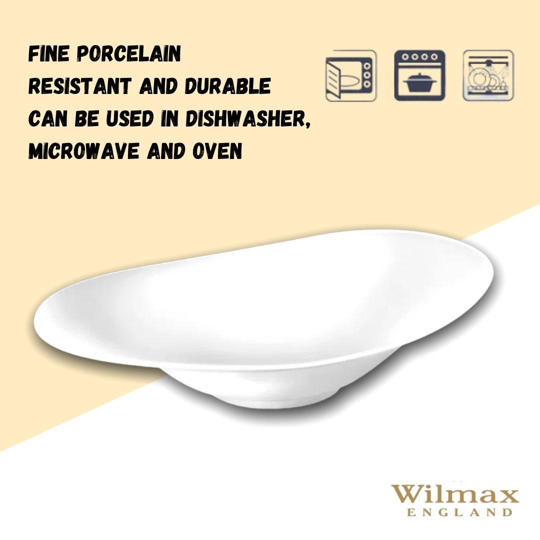 Wilmax Porzellan Servierplatte, 30,5 x 21 cm, Weiß – WL-992769/A
