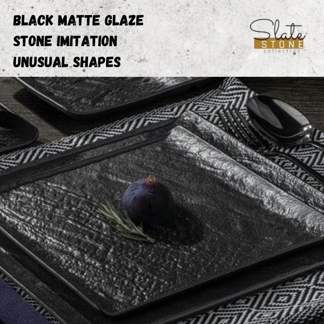 Wilmax Square Plate SlateStone Set – 6er Pack, Schwarz WL-661104/A6