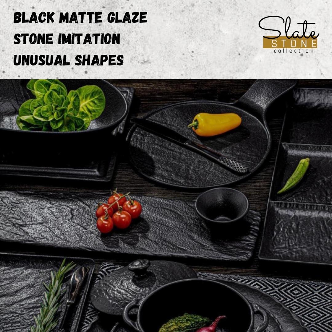 Wilmax Ovale Schüssel, 25 x 16,5 x 6 cm, Schwarz – WL-661120/A