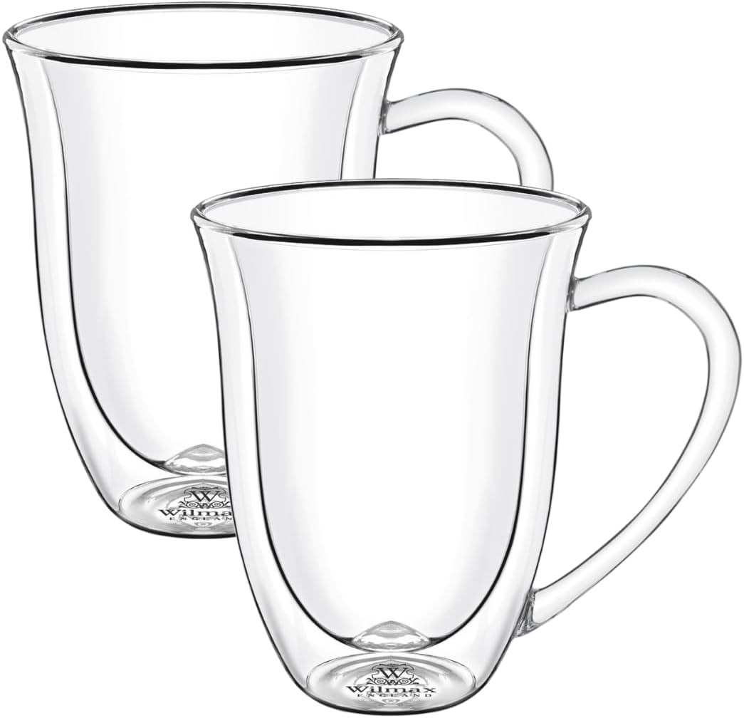Wilmax Dubbelwandige Mok 400 ml Borosilicaatglas 2x WL-888727/A2