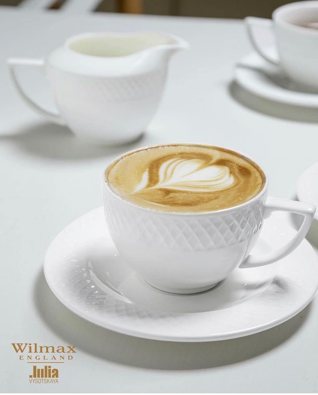 Wilmax England Cup & Saucer White Porcelain 170ml - 6 pieces