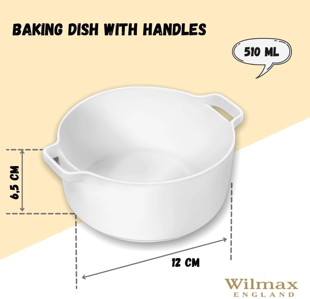 Wilmax Auflaufform mit Griffen 510 ml Weißporzellan WL-997034/A