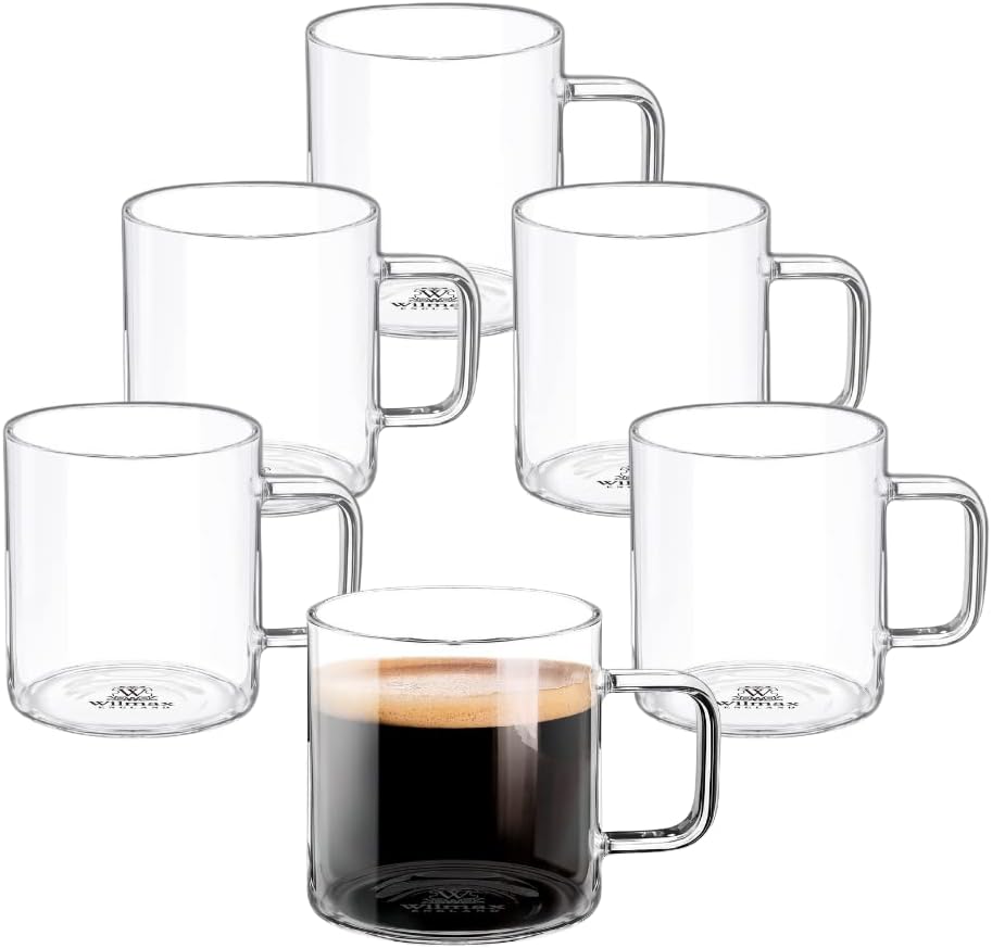Wilmax Glazen Beker 250 ml Borosilicaatglas 6-delige Set