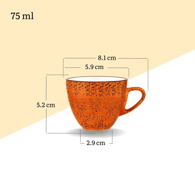 Wilmax Kopje 75 ml Oranje Porselein WL-667333/A