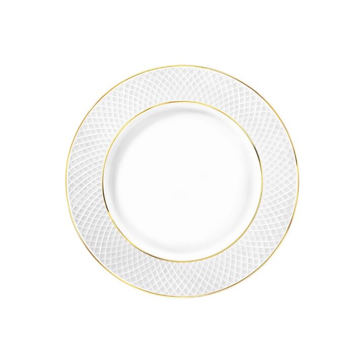 Wilmax England Speiseteller mit Goldlinien, 28 cm, Porzellan, WL-880102106/A