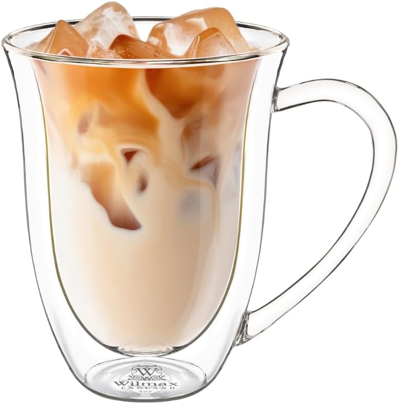 Wilmax England Dubbelwandige Borosilicaatglas Kop 400ml (4)