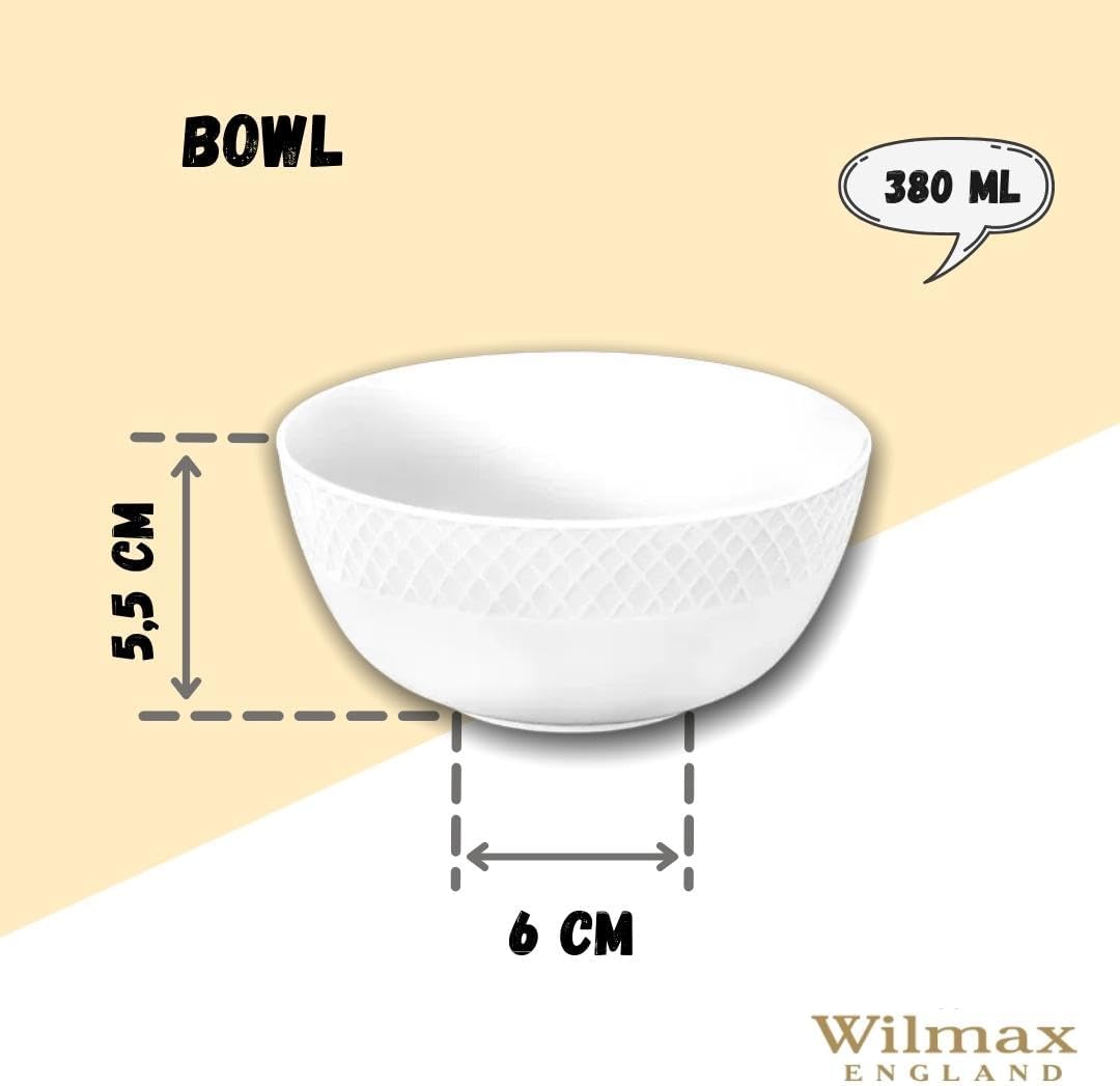 Wilmax Porzellan Schüssel 12 cm Durchmesser 380 ml Packung with 2 – WL-880113/2C