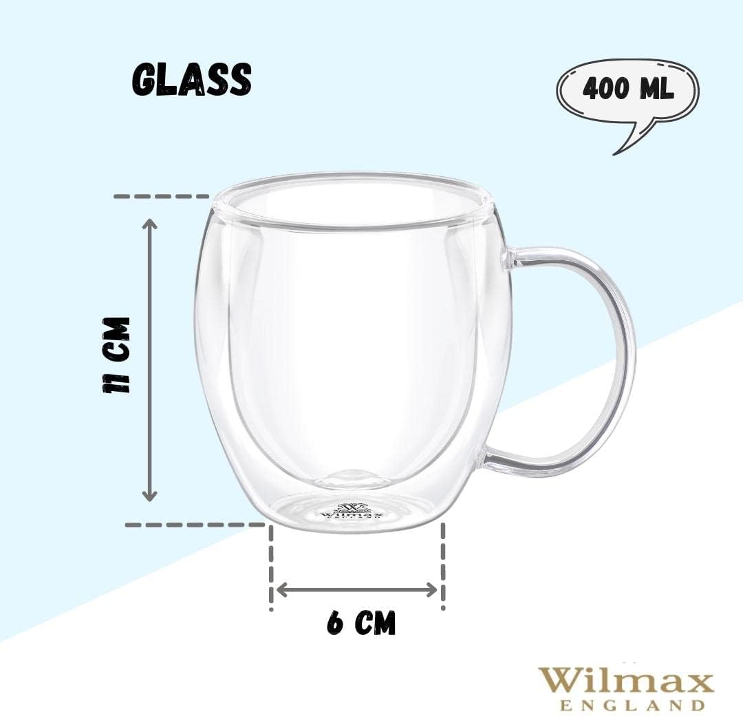 Wilmax Doppelwandige Tasse, 400 ml, 4er Set, WL-888748/A6