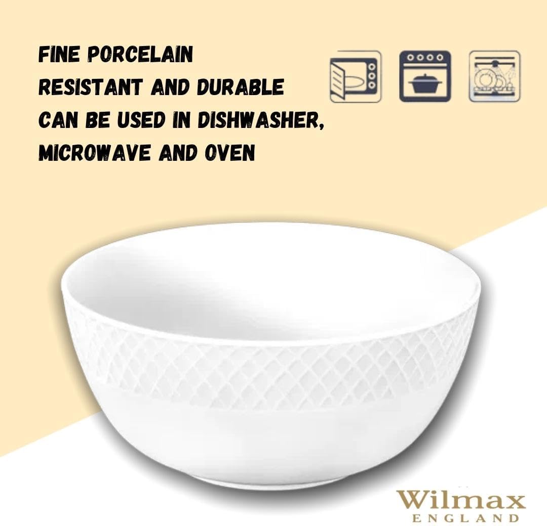 Wilmax Schaal 12 cm 380 ml Wit Porselein 2 stuks