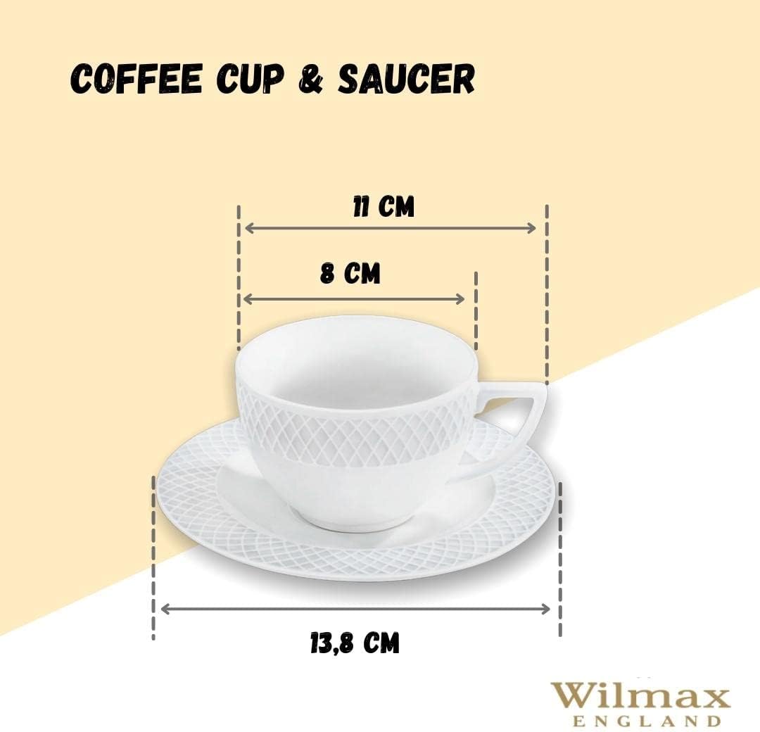 Wilmax Cappuccino set 170 ml Wit Porselein 6-delig