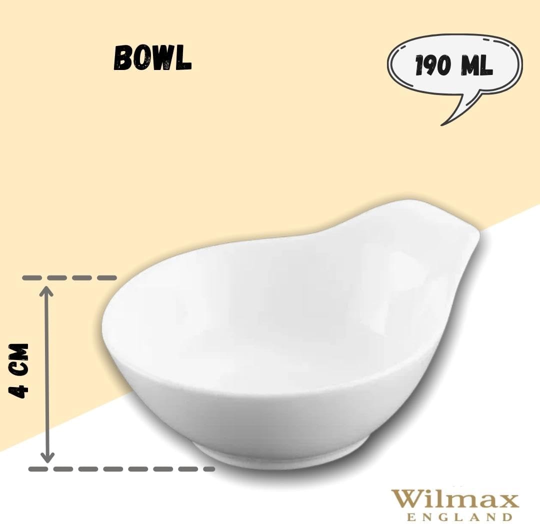 Wilmax Schale 190 ml aus Porzellan, 12,5 cm, organische Form WL-992364/A