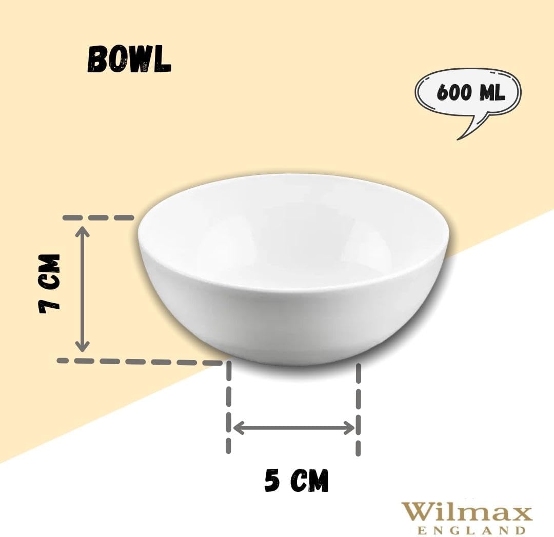 Wilmax Porzellanschalen Set 4er Set Weiß 600ml Ø14cm WL-992565/A4