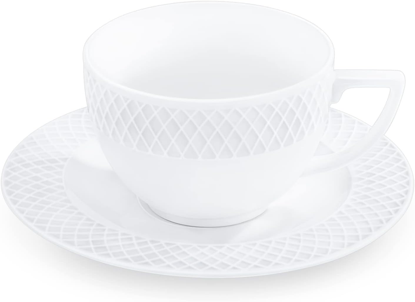 Wilmax England Cup & Saucer White Porcelain 170ml - 6 pieces