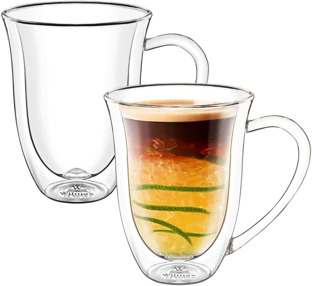 Wilmax Dubbelwandige mok 300 ml Borosilicaatglas 2-delig