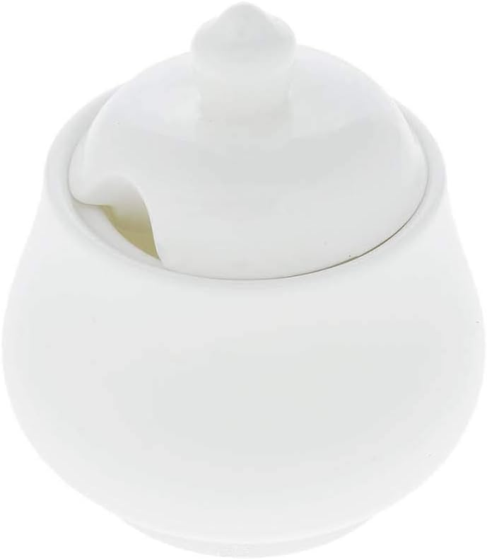 Wilmax Zuckerschüssel – 340 ml – Weißes Porzellan – Klassisches Design – WL-995019/1C