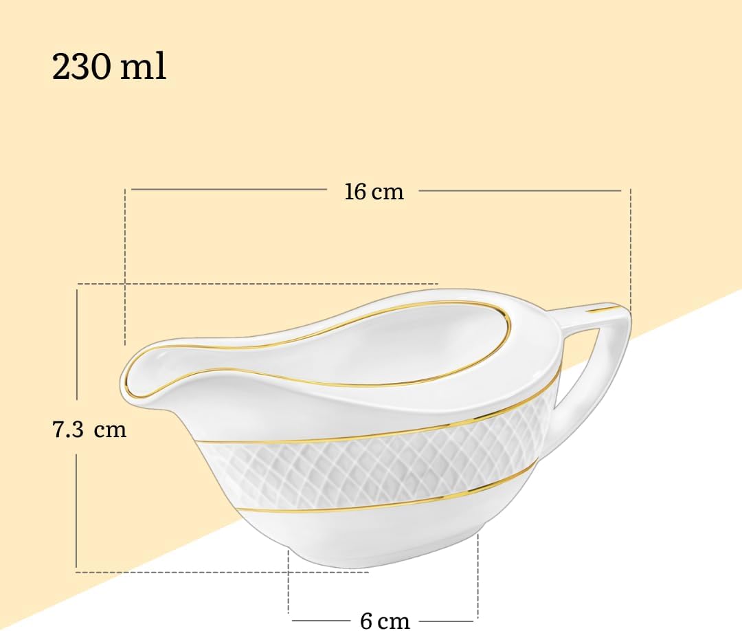Wilmax Sauciere mit Goldrand, 230 ml Porzellan – WL-880102501/A