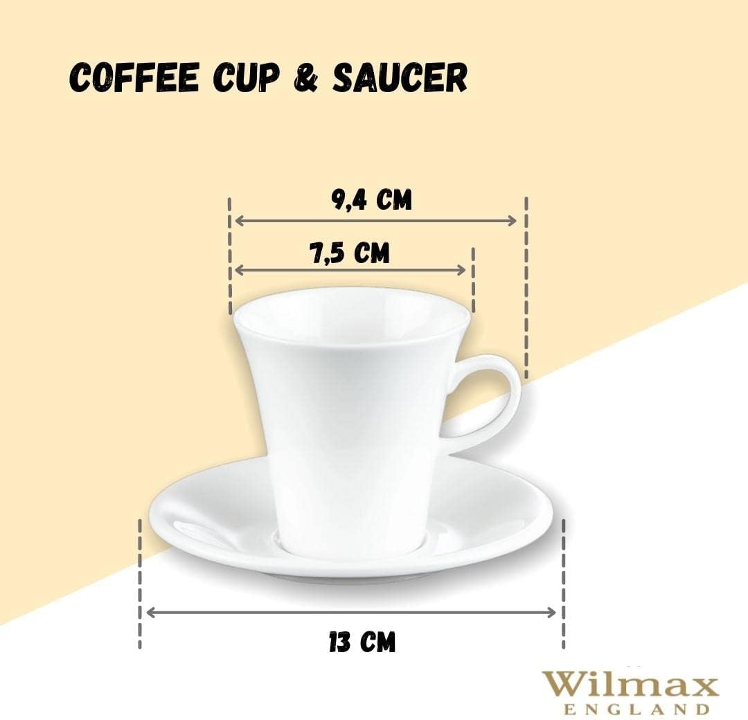 Wilmax Koffie Kopjes & Schotels Set 2-delig 160 ml Porselein WL-993005/2C