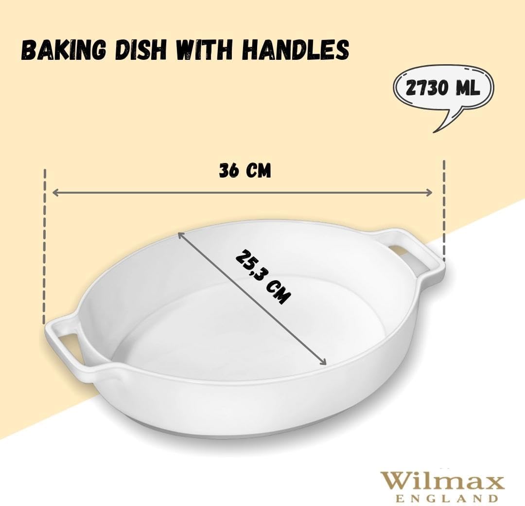 Wilmax Baking Dish with Handles Porcelain White 2730 ml