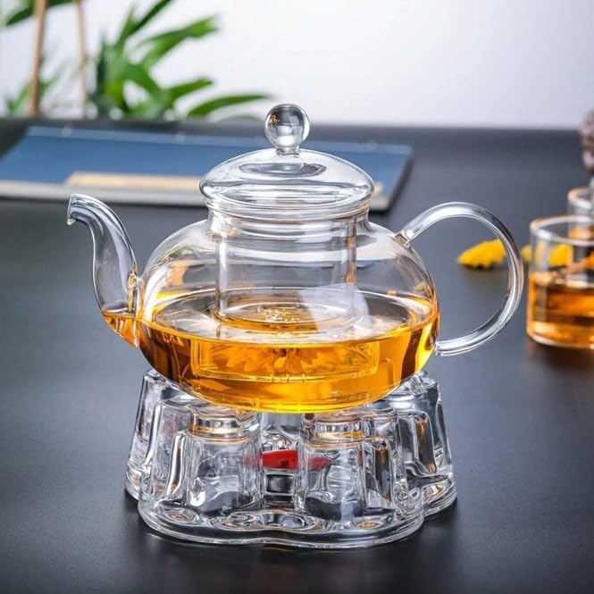 Wilmax England Glazen Theepot 900ml met Deksel Transparant