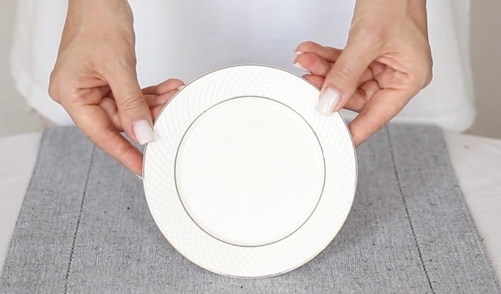 Wilmax Porzellan Dessertteller mit Goldrand, 20 cm, 2er-Set – WL-880102102/A2